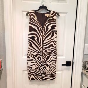 Michael, Michael Kors Zebra dress sz M zip back